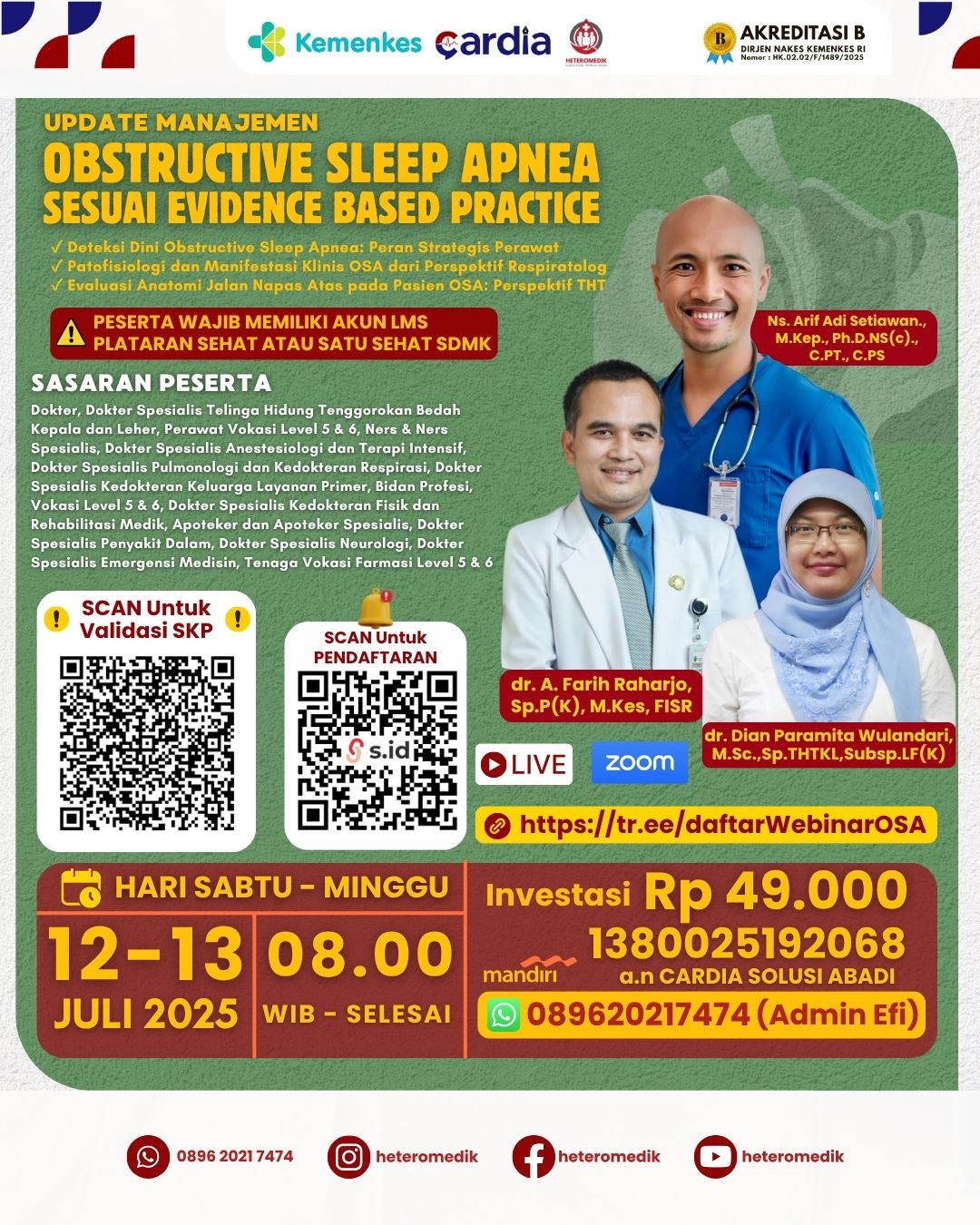 Gambar Webinar Nasional: Update Manajemen Obstructive Sleep Apnea Sesuai Evidence Based Practice